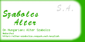 szabolcs alter business card